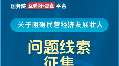 骚逼好爽快操av国务院“互联网+督查”平台公开征集阻碍民营经济发展壮大问题线索